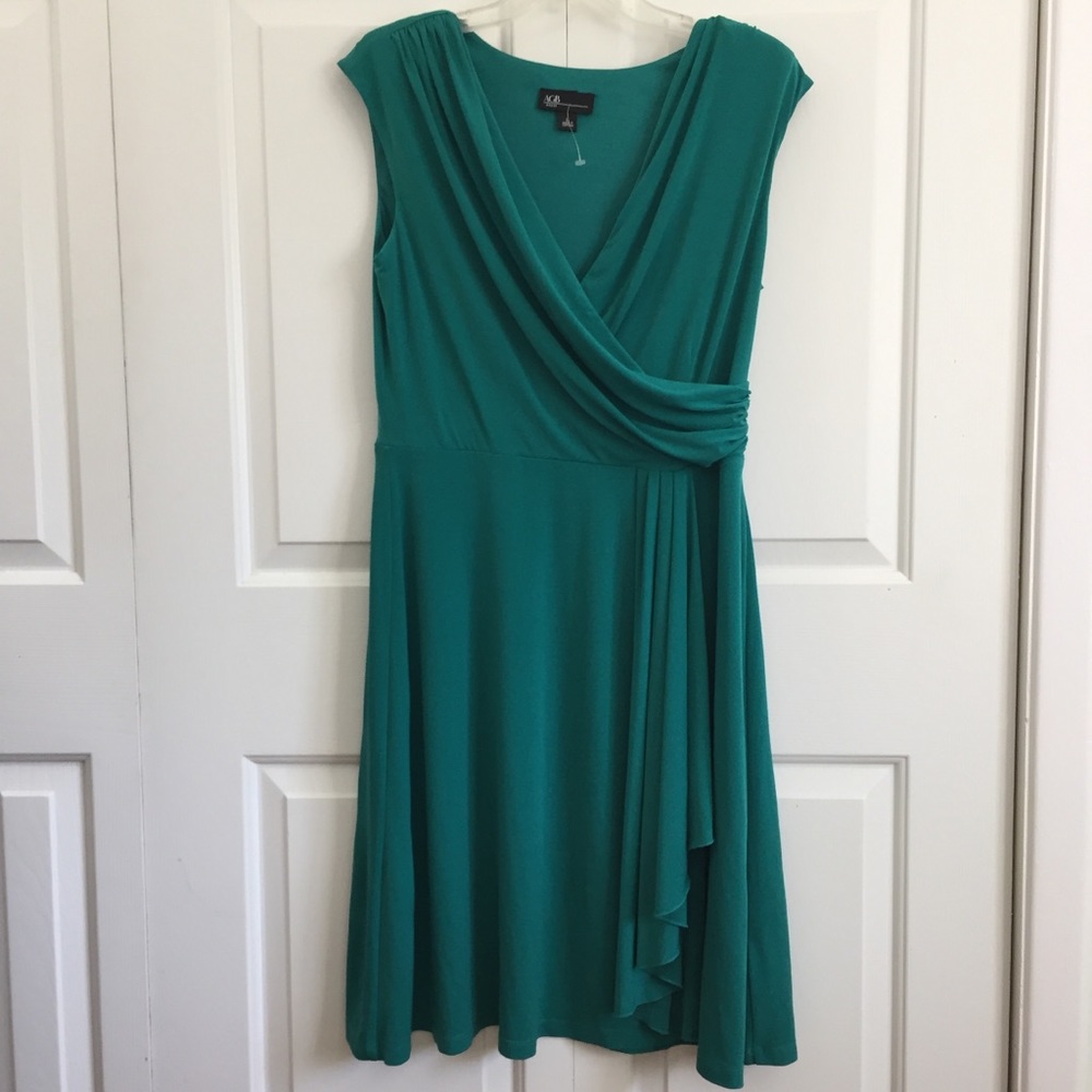 NWOT dark teal faux wrap dress
